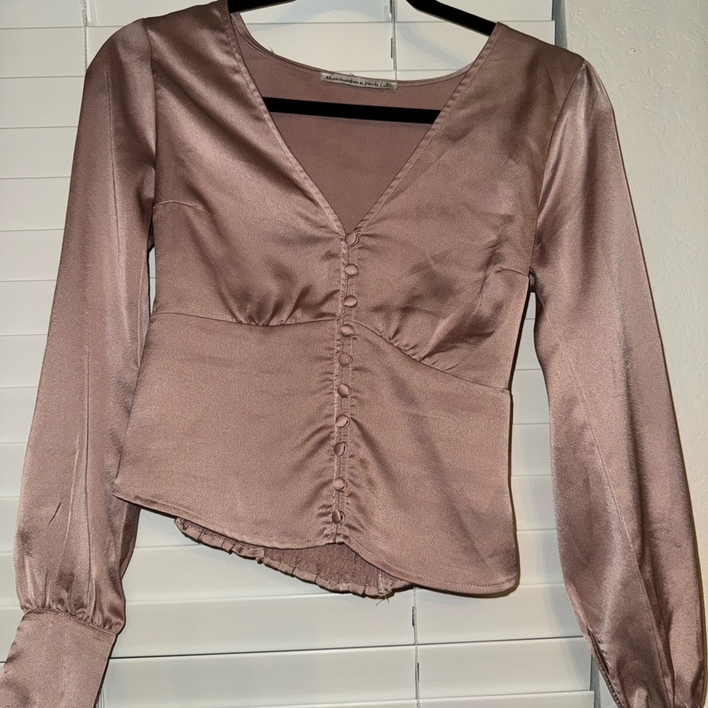 Elegant Mauve Satin Blouse